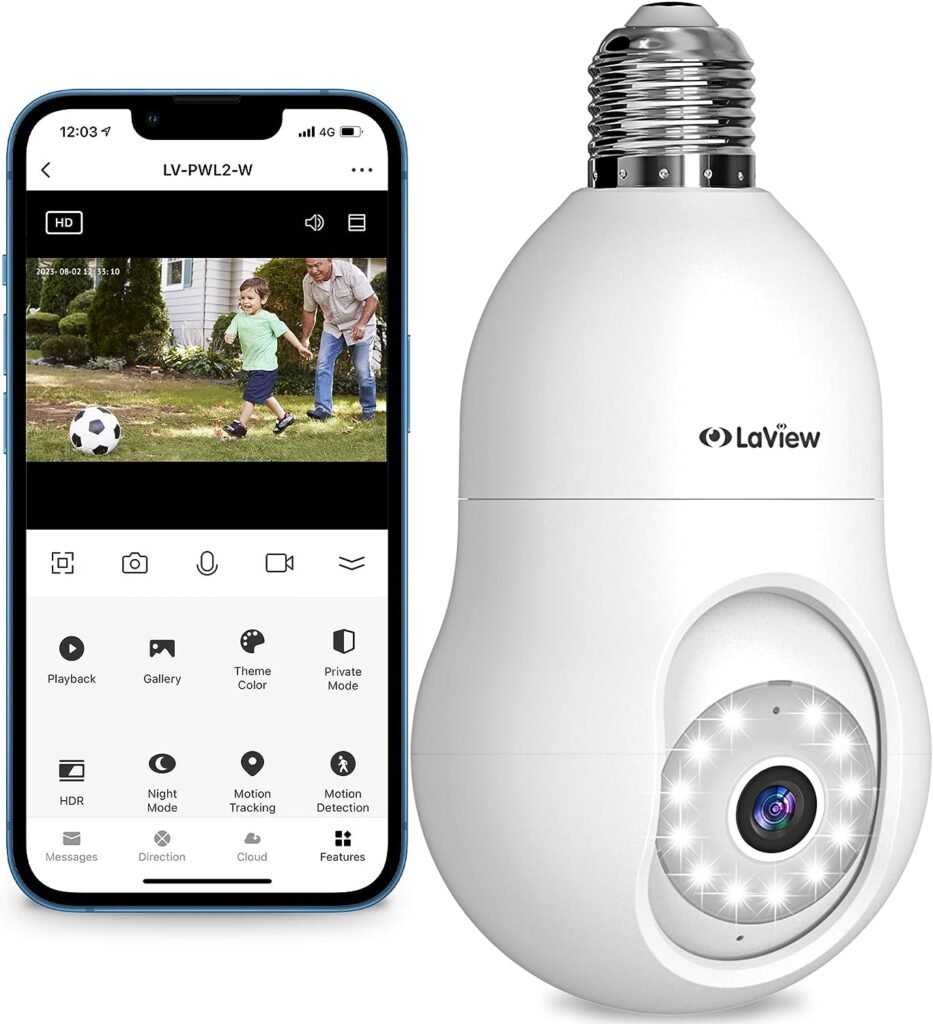 laview mp4 bulb light socket security camera