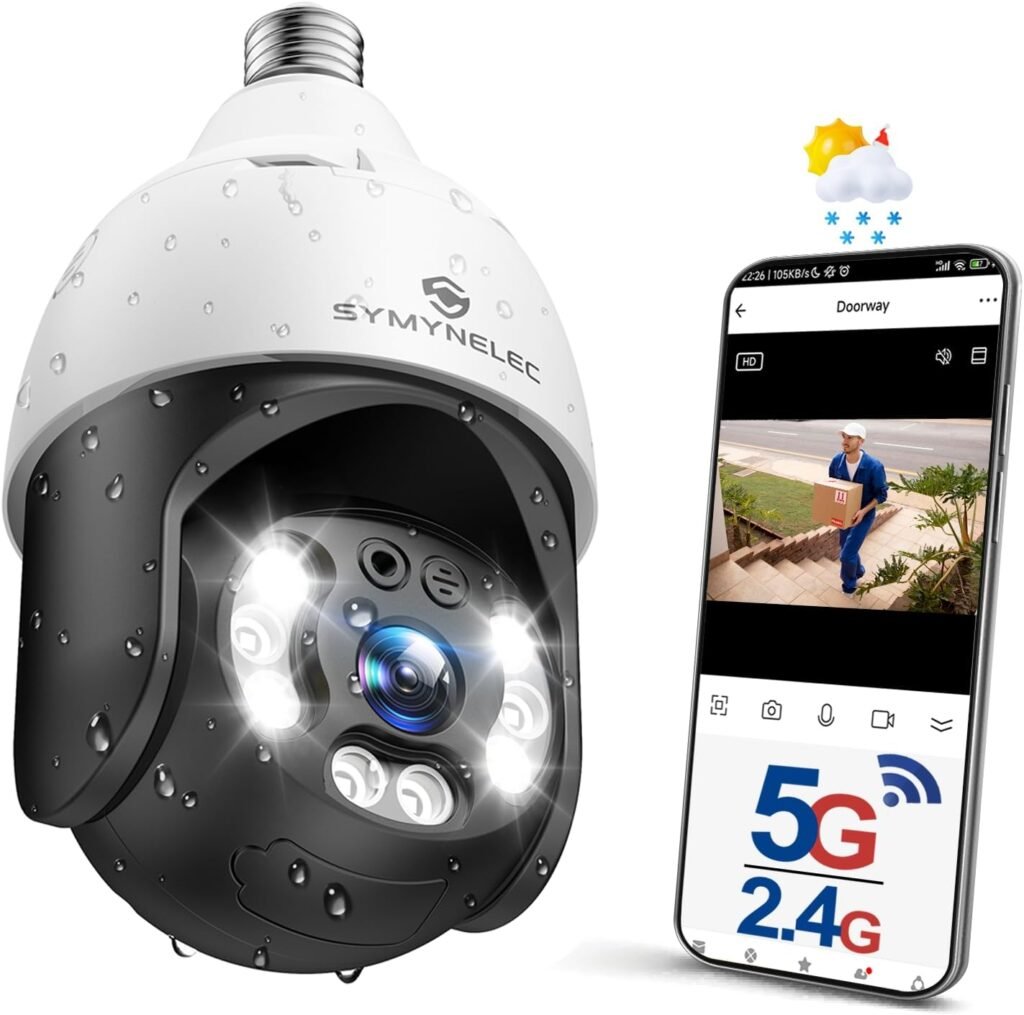 symynlec 5ghz light socket security camera