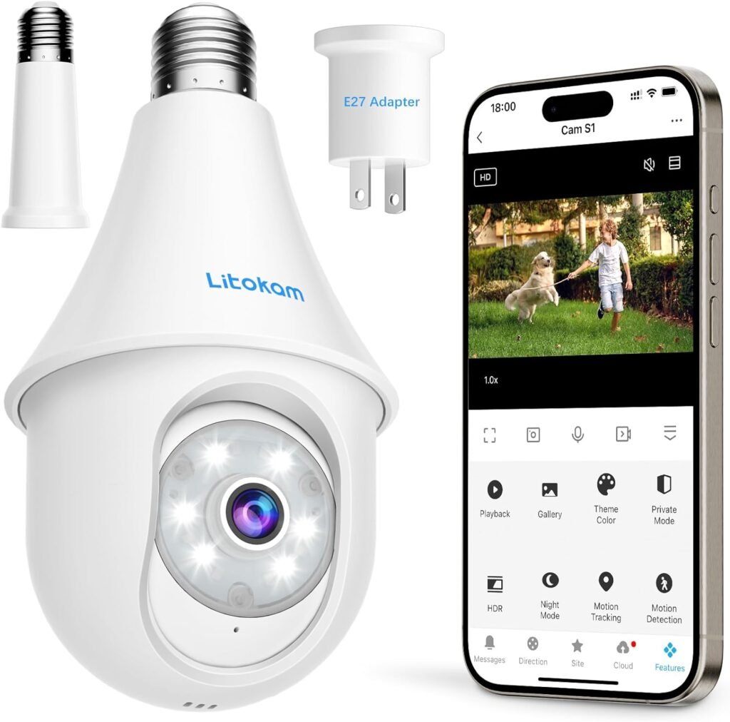 litokam 4mp light socket security camera